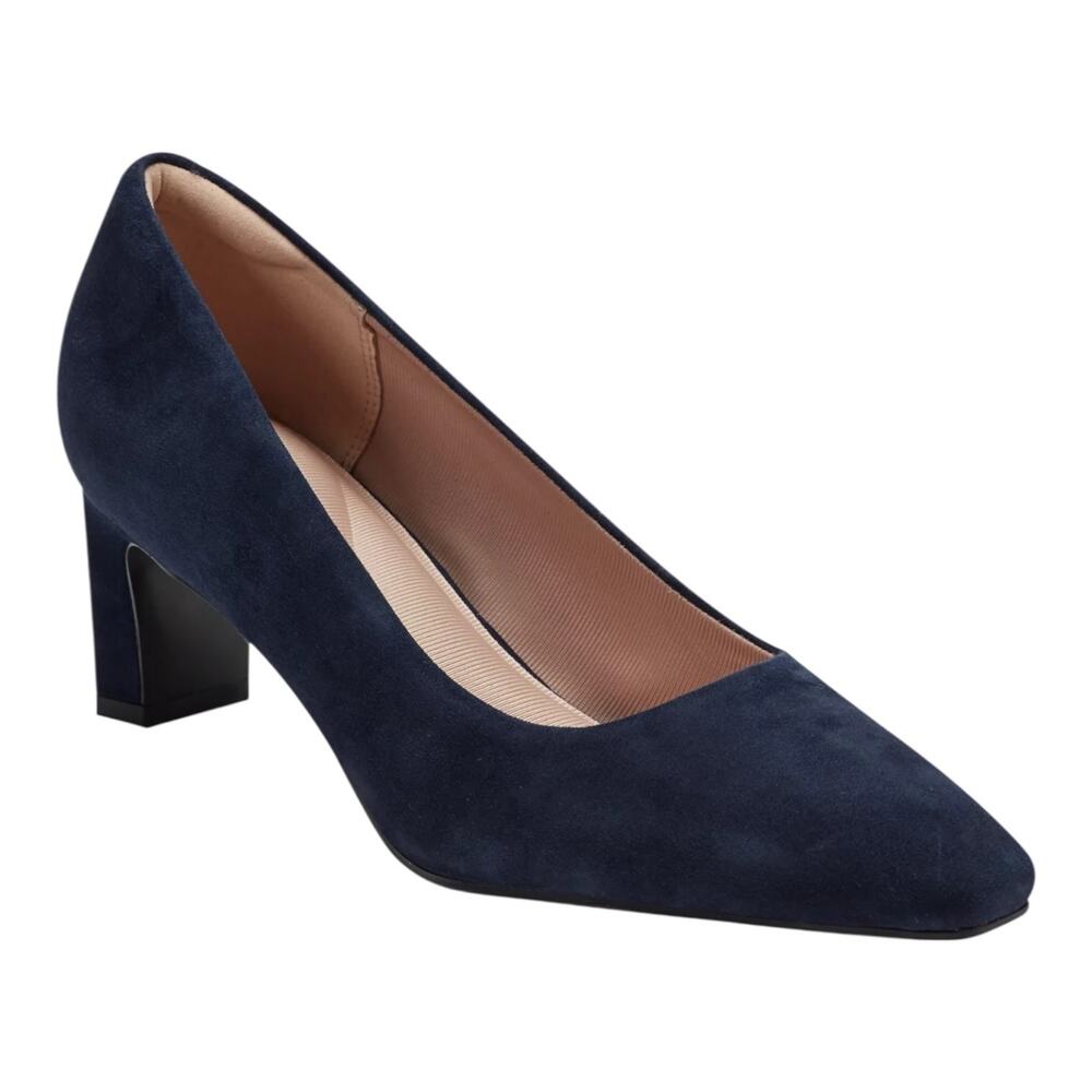 Rockport Women's Merida Suede Block Heel Pumps Dark Blue Size 8 1/2 W